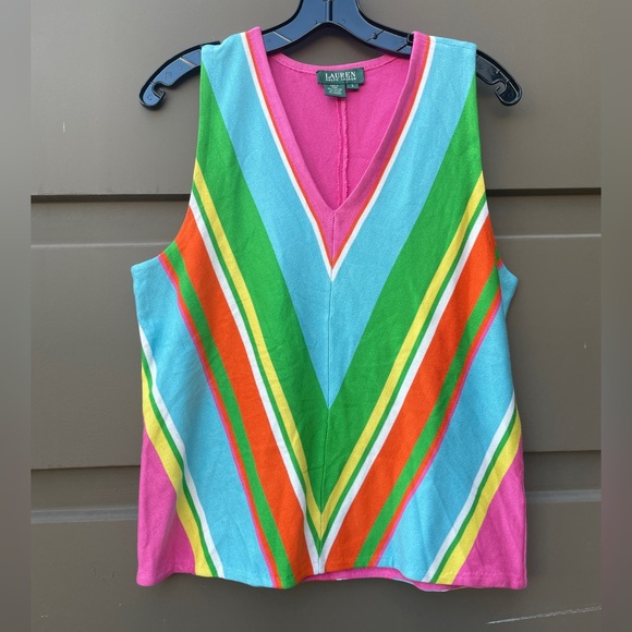 Ralph Lauren Sleeveless Multicolored Top L - Picture 11 of 11